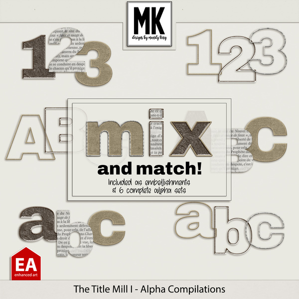 The Title Mill I - Alpha Complilations Digital Art - Digital Scrapbooking Kits