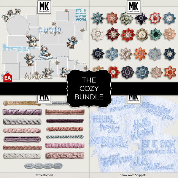 The Cozy Bundle Digital Art - Digital Scrapbooking Kits