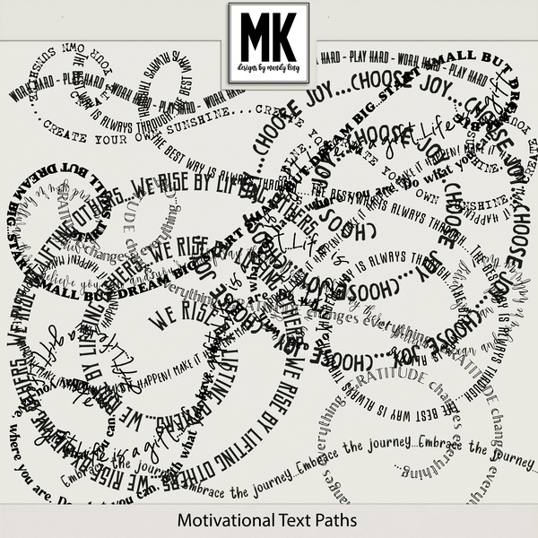 Motivational Text Paths Digital Art - Digital Scrapbooking Kits