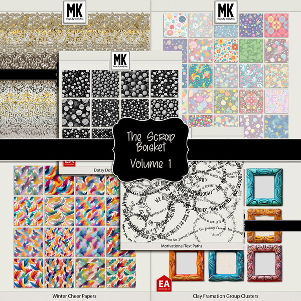 The Scrap Basket - Volume 1 Digital Art - Digital Scrapbooking Kits