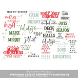Vintage Evergreen Season Sentiment Transfers 01