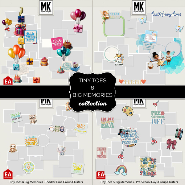 Tiny Toes & Big Memories Collection Digital Art - Digital Scrapbooking Kits
