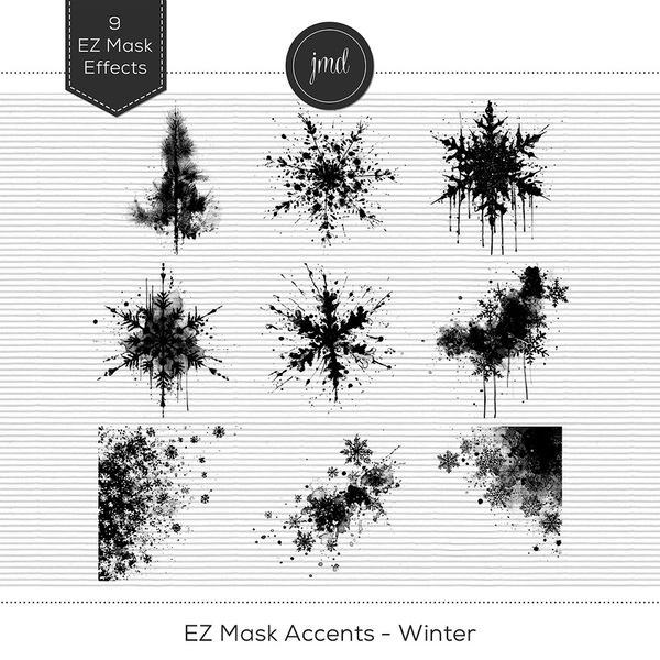 EZ Mask Accents - Winter Digital Art - Digital Scrapbooking Kits