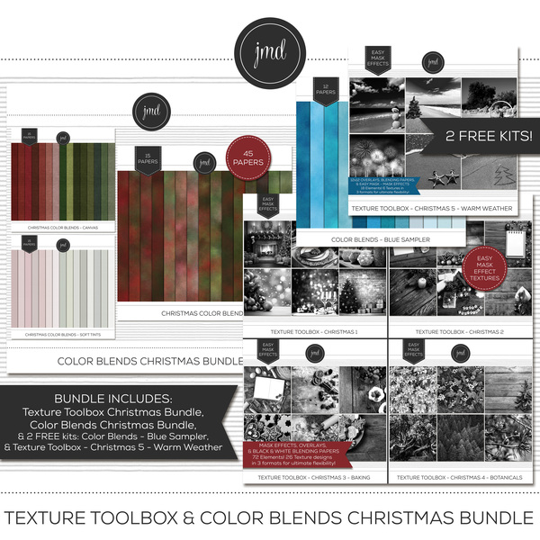 Texture Toolbox & Color Blends Christmas Bundle Digital Art - Digital Scrapbooking Kits