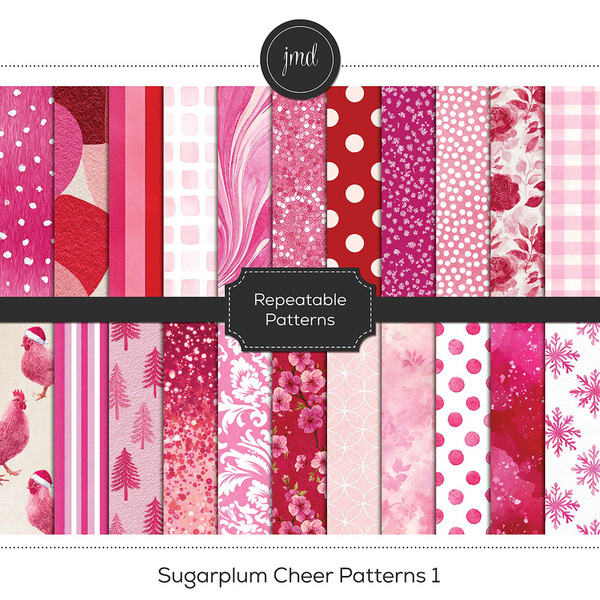 Sugarplum Cheer Patterns 1 Digital Art - Digital Scrapbooking Kits