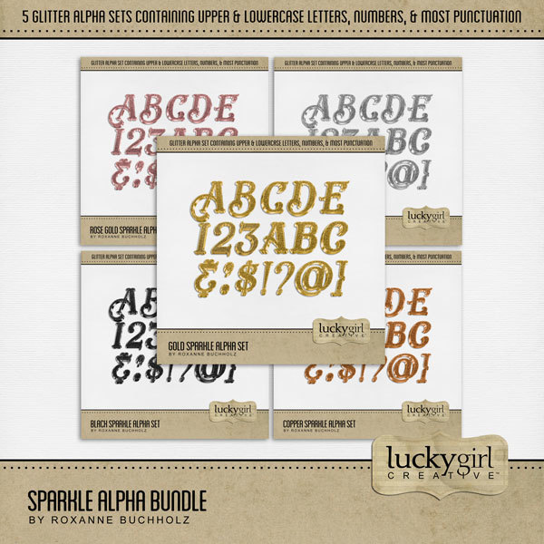 Sparkle Alpha Bundle Digital Art - Digital Scrapbooking Kits