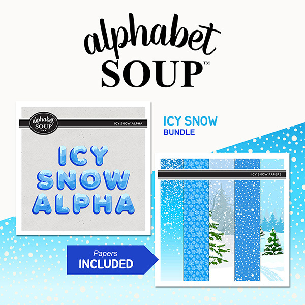 Icy Snow Bundle Digital Art - Digital Scrapbooking Kits