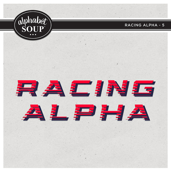 Racing Alpha - 5 Digital Art - Digital Scrapbooking Kits