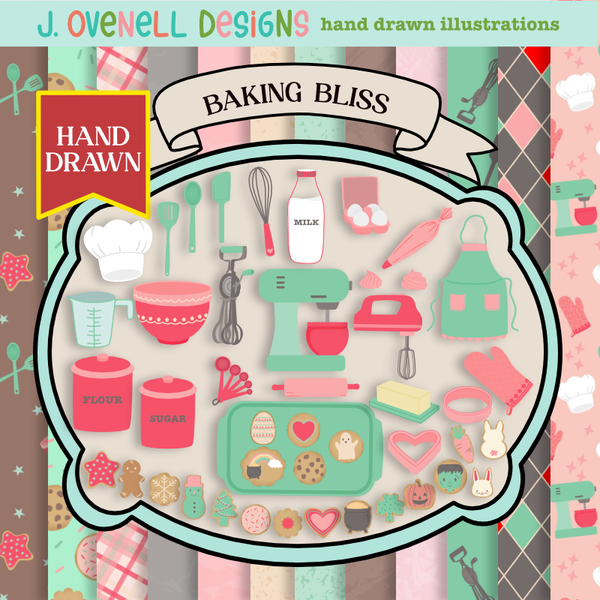 Baking Bliss Digital Art - Digital Scrapbooking Kits