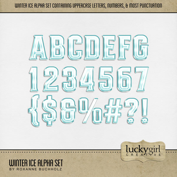 Winter Ice Alpha Set Digital Art - Digital Scrapbooking Kits