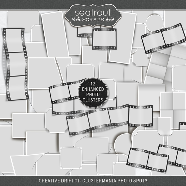 Creative Drift 01 - ClusterMania Photo Spots Digital Art - Digital Scrapbooking Kits