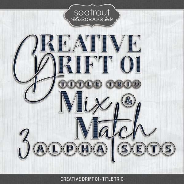 Creative Drift 01 - Title Trio Digital Art - Digital Scrapbooking Kits