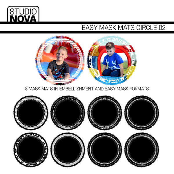 Easy Mask Mats Circle 02 Digital Art - Digital Scrapbooking Kits