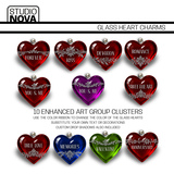 Glass Heart Charms