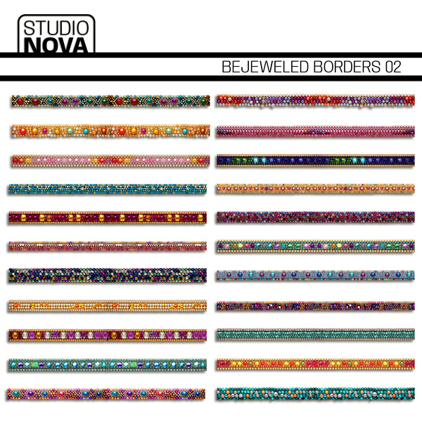 Bejeweled Borders 02 Digital Art - Digital Scrapbooking Kits