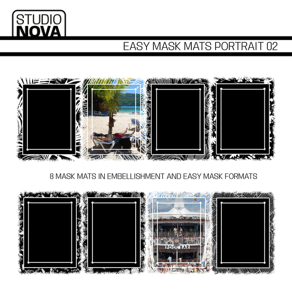 Easy Mask Mats Portrait 02 Digital Art - Digital Scrapbooking Kits