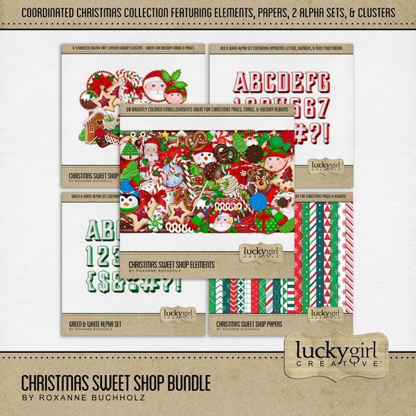 Christmas Sweet Shop Bundle Digital Art - Digital Scrapbooking Kits