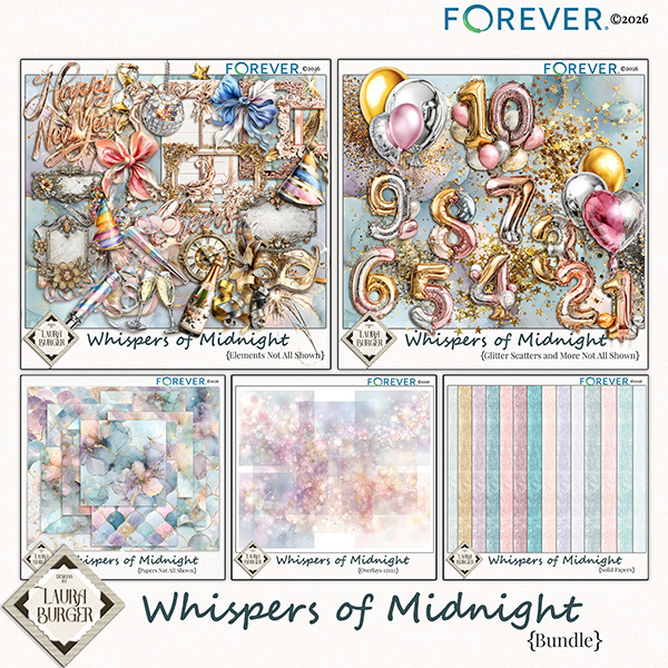 Whispers of Midnight Bundle Digital Art - Digital Scrapbooking Kits