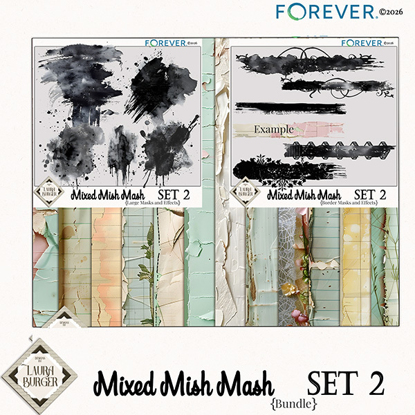 Mixed Mish Mash Set 2 Bundle Digital Art - Digital Scrapbooking Kits