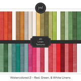 Watercolored 2 - Red, Green, & White Linens