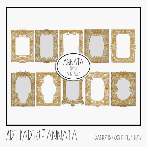 Annata Frames & Group Clusters Digital Art - Digital Scrapbooking Kits