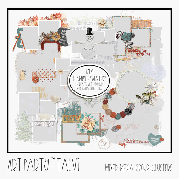 Talvi - Mixed Media Group Clusters Digital Art - Digital Scrapbooking Kits