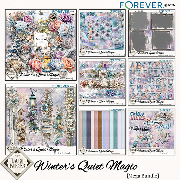 Winter's Quiet Magic Mega Bundle Digital Art - Digital Scrapbooking Kits