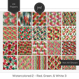 Watercolored 2 - Red, Green, & White Bundle