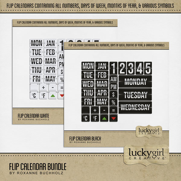 Flip Calendar Bundle Digital Art - Digital Scrapbooking Kits