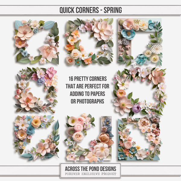Quick Corners - Spring Digital Art - Digital Scrapbooking Kits
