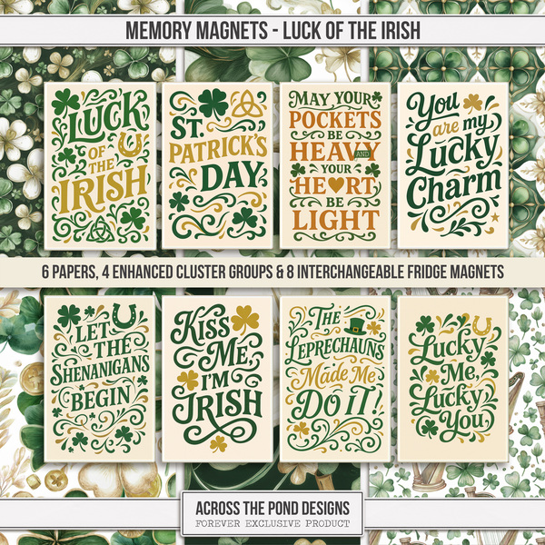 Memory Magnets - Luck of the Irish Digital Art - Digital Scrapbooking Kits