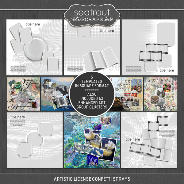 Artistic License Confetti Sprays Digital Art - Digital Scrapbooking Kits