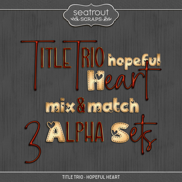 Title Trio - Hopeful Heart Digital Art - Digital Scrapbooking Kits
