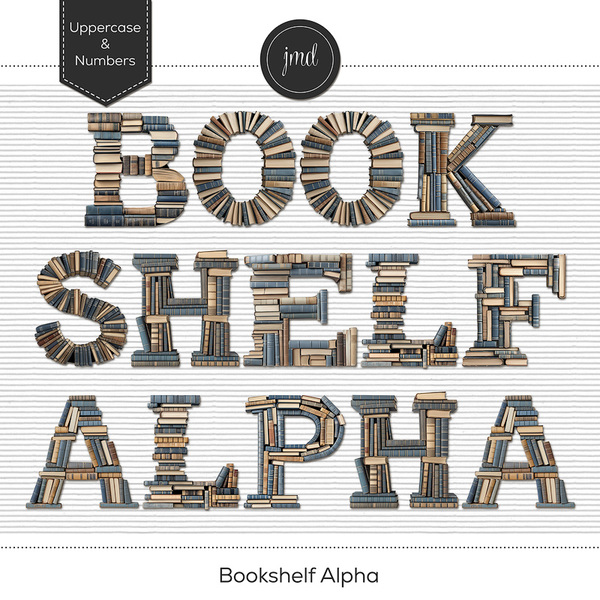 Bookshelf Alpha Digital Art - Digital Scrapbooking Kits