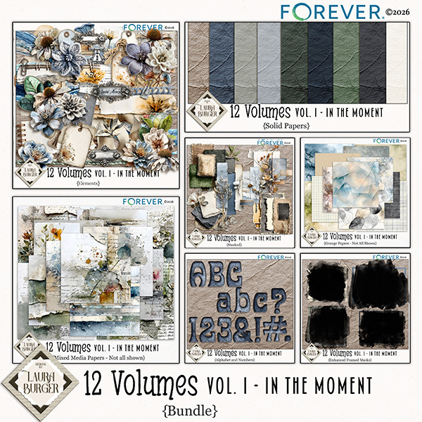 12 Volumes - Vol 1 - In the Moment Bundle Digital Art - Digital Scrapbooking Kits