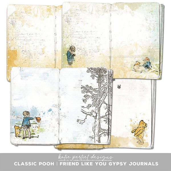 Classic Pooh Friend Like You Gypsy Journals Digital Art - Digital Scrapbooking Kits