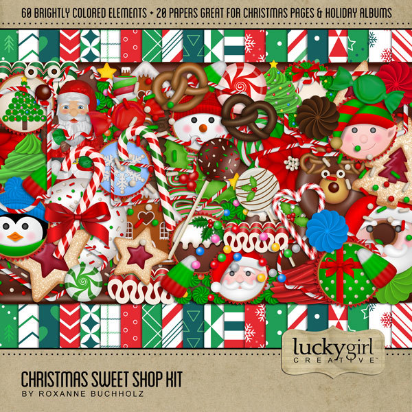 Christmas Sweet Shop Kit Digital Art - Digital Scrapbooking Kits