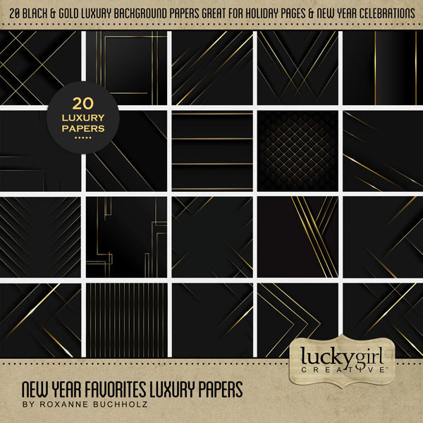New Year Favorites Luxury Papers Digital Art - Digital Scrapbooking Kits