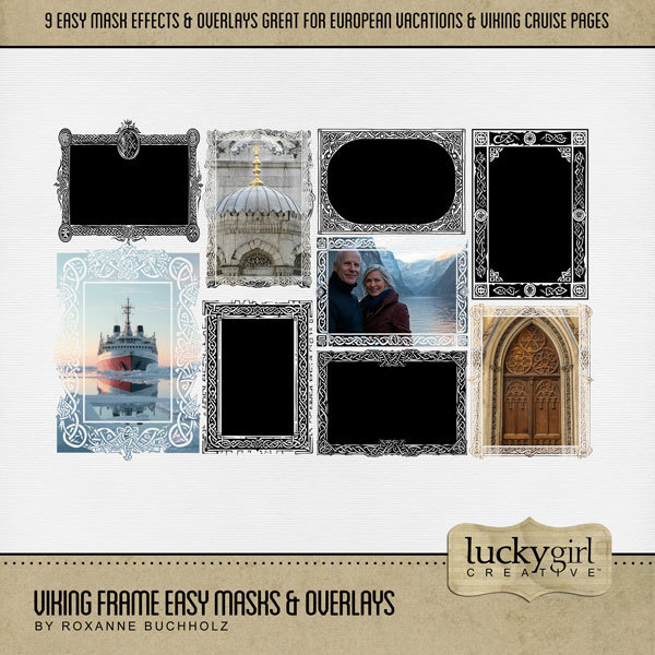 Viking Frame Easy Masks & Overlays Digital Art - Digital Scrapbooking Kits