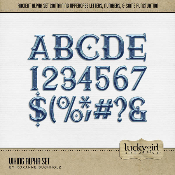 Viking Alpha Set Digital Art - Digital Scrapbooking Kits