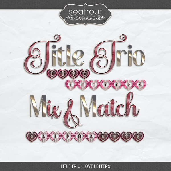 Title Trio - Love Letters Digital Art - Digital Scrapbooking Kits