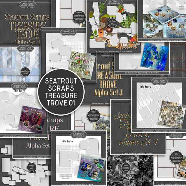 Seatrout Scraps Treasure Trove 01 Digital Art - Digital Scrapbooking Kits