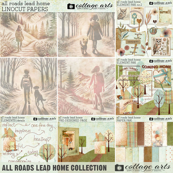 All Roads Lead Home Collection Digital Art - Digital Scrapbooking Kits