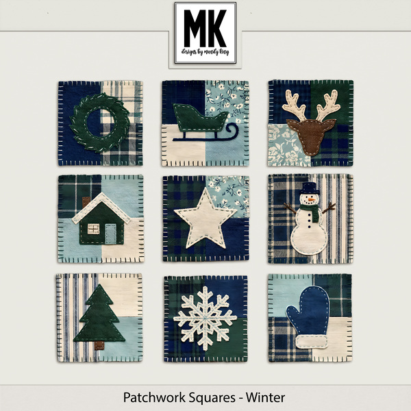 Patchwork Squares - Winter | Digital Art
