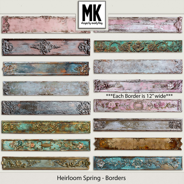 Heirloom Spring - Borders Digital Art - Digital Scrapbooking Kits