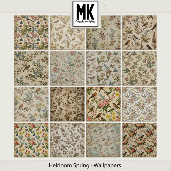 Heirloom Spring - Wallpapers Digital Art - Digital Scrapbooking Kits