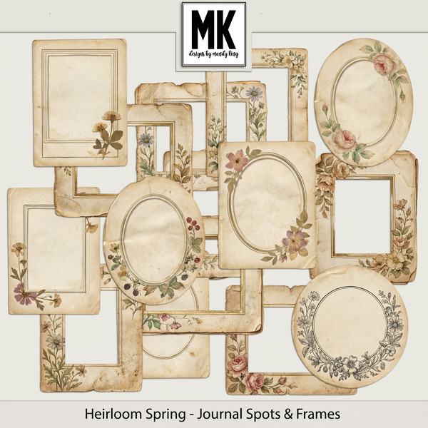 Heirloom Spring - Journal Spots & Frames Digital Art - Digital Scrapbooking Kits