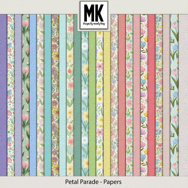 Petal Parade - Papers Digital Art - Digital Scrapbooking Kits