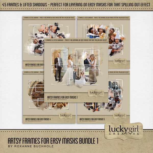 Artsy Frames for Easy Masks Bundle 1 Digital Art - Digital Scrapbooking Kits