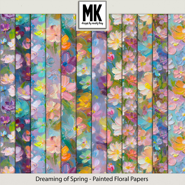 Dreaming of Spring - Painted Floral Papers